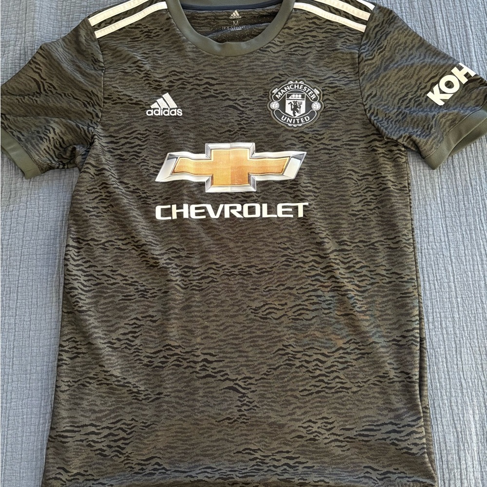 Adidas Black and Gray Manchester United Emblem Jersey